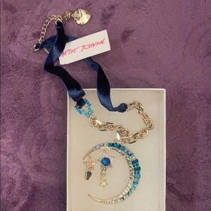 Betsey Johnson Blue Moon & Star Necklace
